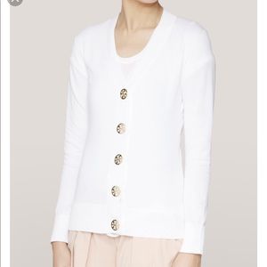 Tory Burch cardigan white XS Simone gold buttons